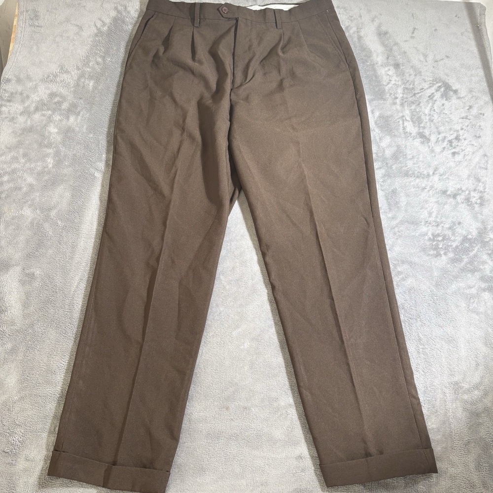 Chereskin Men's Brown Dress Pants Size 38 x 32  Preowned Work Casual